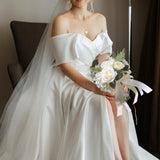 Maxbell Wedding Bridal Bouquet Rose Flower for Ceremony Farmhouse Wedding Decor White