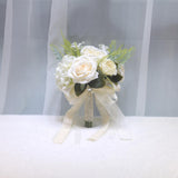Maxbell Wedding Bridal Bouquet Rose Flower for Ceremony Farmhouse Wedding Decor White
