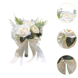 Maxbell Wedding Bridal Bouquet Rose Flower for Ceremony Farmhouse Wedding Decor White