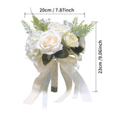 Maxbell Wedding Bridal Bouquet Rose Flower for Ceremony Farmhouse Wedding Decor White