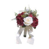 Maxbell Wedding Bridal Bouquet Rose Flower for Ceremony Farmhouse Wedding Decor Red