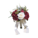 Maxbell Wedding Bridal Bouquet Rose Flower for Ceremony Farmhouse Wedding Decor Red