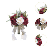 Maxbell Wedding Bridal Bouquet Rose Flower for Ceremony Farmhouse Wedding Decor Red