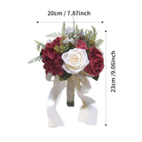 Maxbell Wedding Bridal Bouquet Rose Flower for Ceremony Farmhouse Wedding Decor Red