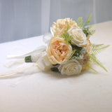 Maxbell Wedding Bridal Bouquet Rose Flower for Ceremony Farmhouse Wedding Decor Light Yellow