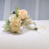 Maxbell Wedding Bridal Bouquet Rose Flower for Ceremony Farmhouse Wedding Decor Light Yellow
