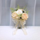 Maxbell Wedding Bridal Bouquet Rose Flower for Ceremony Farmhouse Wedding Decor Light Yellow