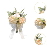 Maxbell Wedding Bridal Bouquet Rose Flower for Ceremony Farmhouse Wedding Decor Light Yellow