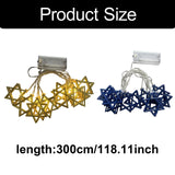 Maxbell Star of Lights String Lights Decorations for Shabbat Hanukkah Chanukah gold