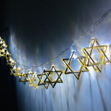 Maxbell Star of Lights String Lights Decorations for Shabbat Hanukkah Chanukah gold