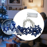 Maxbell Star of Lights String Lights Decorations for Shabbat Hanukkah Chanukah blue