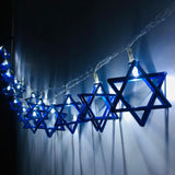 Maxbell Star of Lights String Lights Decorations for Shabbat Hanukkah Chanukah blue