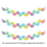 Maxbell 3Pcs Paper Fans Garland Banner Background for Wedding Bachelorette Valentine Macaron