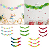 Maxbell 3Pcs Paper Fans Garland Banner Background for Wedding Bachelorette Valentine Macaron