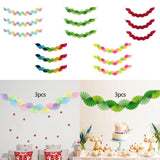 Maxbell 3Pcs Paper Fans Garland Banner Background for Wedding Bachelorette Valentine Macaron