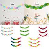 Maxbell 3Pcs Paper Fans Garland Banner Background for Wedding Bachelorette Valentine Macaron