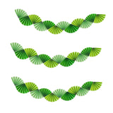 Maxbell 3Pcs Paper Fans Garland Banner Background for Wedding Bachelorette Valentine Green