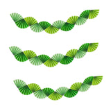 Maxbell 3Pcs Paper Fans Garland Banner Background for Wedding Bachelorette Valentine Green