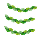 Maxbell 3Pcs Paper Fans Garland Banner Background for Wedding Bachelorette Valentine Green