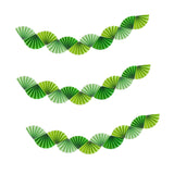 Maxbell 3Pcs Paper Fans Garland Banner Background for Wedding Bachelorette Valentine Green