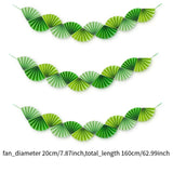 Maxbell 3Pcs Paper Fans Garland Banner Background for Wedding Bachelorette Valentine Green