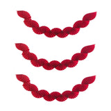 Maxbell 3Pcs Paper Fans Garland Banner Background for Wedding Bachelorette Valentine Red