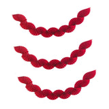 Maxbell 3Pcs Paper Fans Garland Banner Background for Wedding Bachelorette Valentine Red