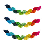 Maxbell 3Pcs Paper Fans Garland Banner Background for Wedding Bachelorette Valentine Multicolor