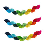 Maxbell 3Pcs Paper Fans Garland Banner Background for Wedding Bachelorette Valentine Multicolor