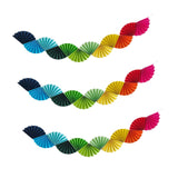 Maxbell 3Pcs Paper Fans Garland Banner Background for Wedding Bachelorette Valentine Multicolor
