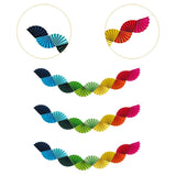 Maxbell 3Pcs Paper Fans Garland Banner Background for Wedding Bachelorette Valentine Multicolor