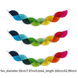 Maxbell 3Pcs Paper Fans Garland Banner Background for Wedding Bachelorette Valentine Multicolor