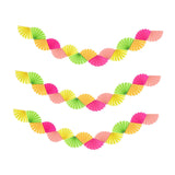 Maxbell 3Pcs Paper Fans Garland Banner Background for Wedding Bachelorette Valentine Fluorescent