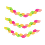 Maxbell 3Pcs Paper Fans Garland Banner Background for Wedding Bachelorette Valentine Fluorescent