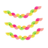 Maxbell 3Pcs Paper Fans Garland Banner Background for Wedding Bachelorette Valentine Fluorescent