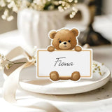 Maxbell 50 Pieces Bear Name Place Cards Multipurpose Modern Decorative Greeting Card