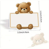 Maxbell 50 Pieces Bear Name Place Cards Multipurpose Modern Decorative Greeting Card