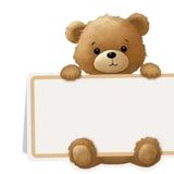 Maxbell 50 Pieces Bear Name Place Cards Multipurpose Modern Decorative Greeting Card