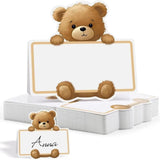 Maxbell 50 Pieces Bear Name Place Cards Multipurpose Modern Decorative Greeting Card