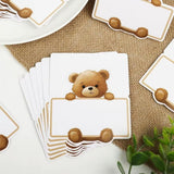 Maxbell 50 Pieces Bear Name Place Cards Multipurpose Modern Decorative Greeting Card