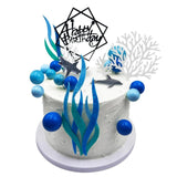 Maxbell 22 Pieces Shark Cake Toppers for Baby Shower Anniversary Valentines Day