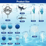 Maxbell 22 Pieces Shark Cake Toppers for Baby Shower Anniversary Valentines Day