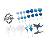 Maxbell 22 Pieces Shark Cake Toppers for Baby Shower Anniversary Valentines Day