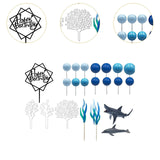 Maxbell 22 Pieces Shark Cake Toppers for Baby Shower Anniversary Valentines Day