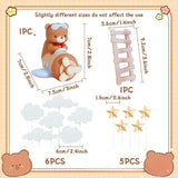 Maxbell 13 Pieces Bear Plane Cake Toppers for Celebration Friends and Family Wedding