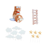 Maxbell 13 Pieces Bear Plane Cake Toppers for Celebration Friends and Family Wedding