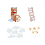 Maxbell 13 Pieces Bear Plane Cake Toppers for Celebration Friends and Family Wedding