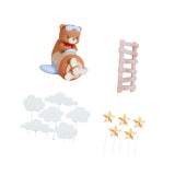 Maxbell 13 Pieces Bear Plane Cake Toppers for Celebration Friends and Family Wedding