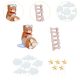 Maxbell 13 Pieces Bear Plane Cake Toppers for Celebration Friends and Family Wedding