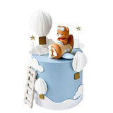 Maxbell 13 Pieces Bear Plane Cake Toppers for Celebration Friends and Family Wedding